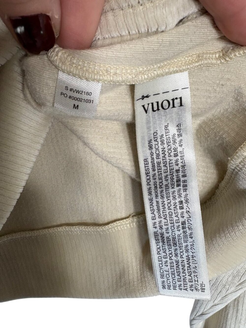 Vuori Haven Hoodie Bone Ribbed Cropped-sz Medium - Picture 8 of 11